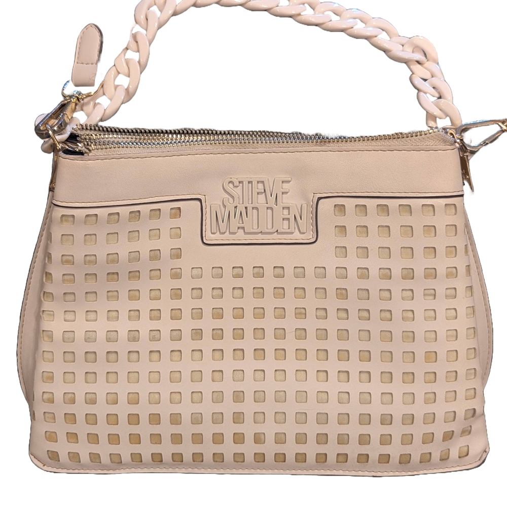 Steve Madden Beige Tan Shoulder Bag Purse With Numerous Pockets